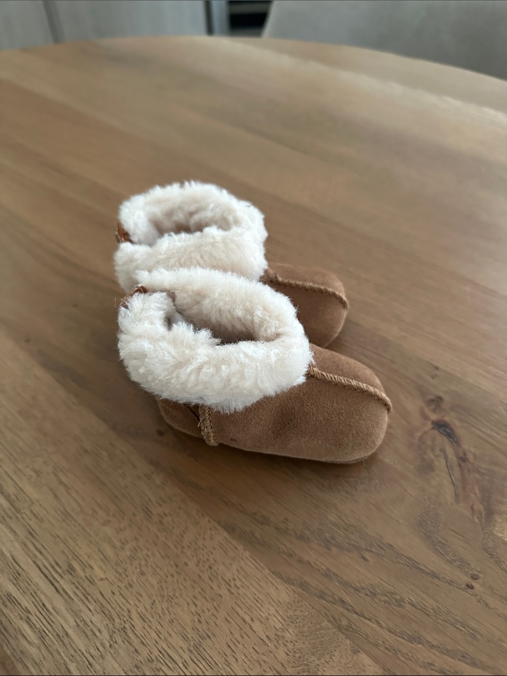 UGG Baby Walker Booties in Chestnut with Cream Shearling
